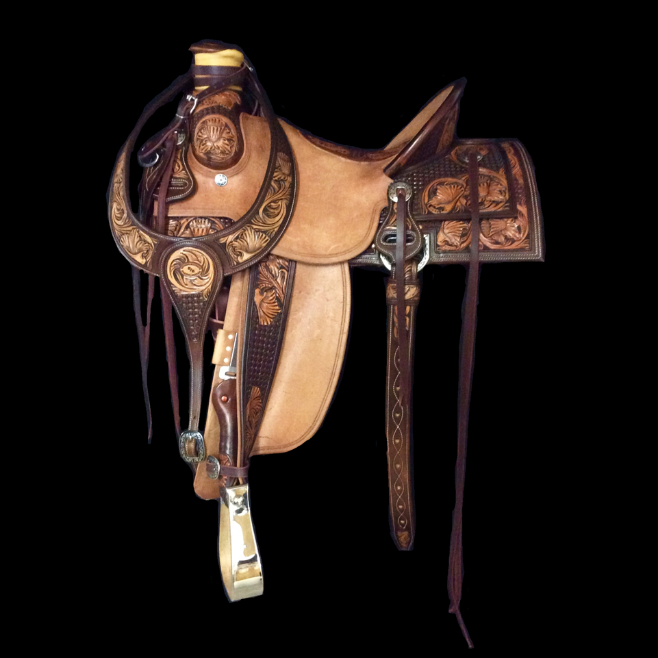 B/B Custom Saddle – 16″ Caleb Buster Welch – Half Breed with Basket and  Floral – Semi Square Skirt – SOLD – Buckaroo Businesses